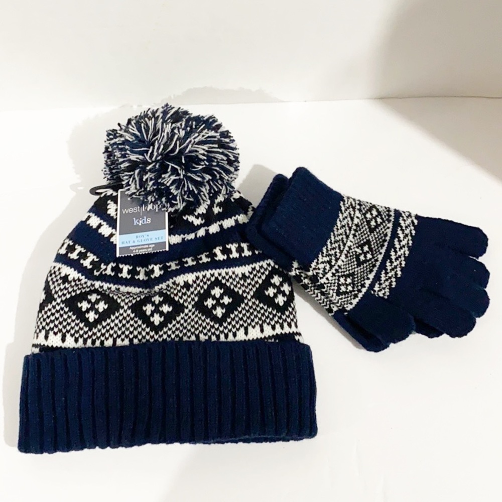 West loop hat & glove set  4-8years